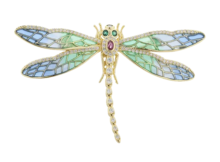 C00419 Spilla a forma di farfalla in argento sterling 925 con smalto