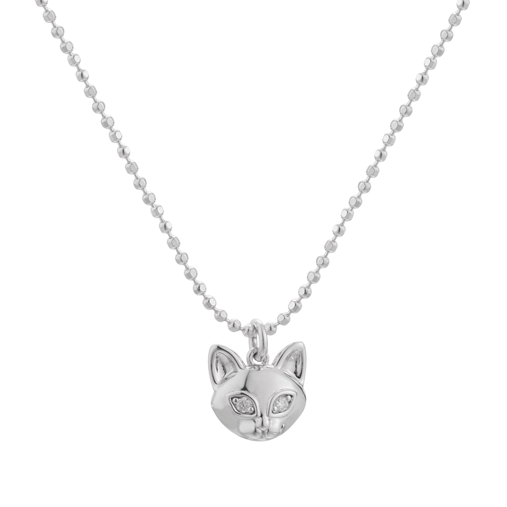 N03627 Collana con gatto in argento sterling 925