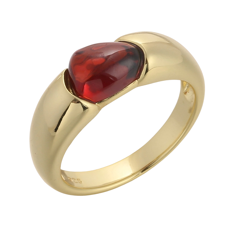 Anello con granato in argento sterling 925 R04182A