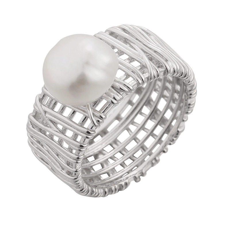 Anello con perla barocca in argento sterling 925 YR03378